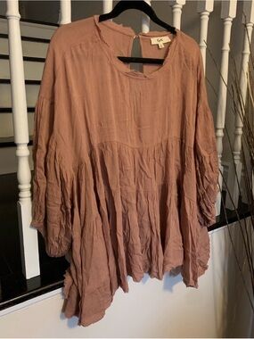 Lightweight Women's Tunic Top in Mauve Brown